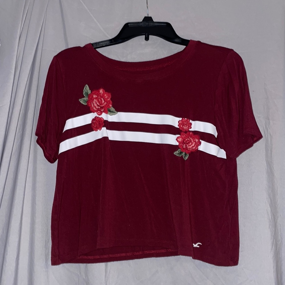 Maroon Hollister Cropped Tee
